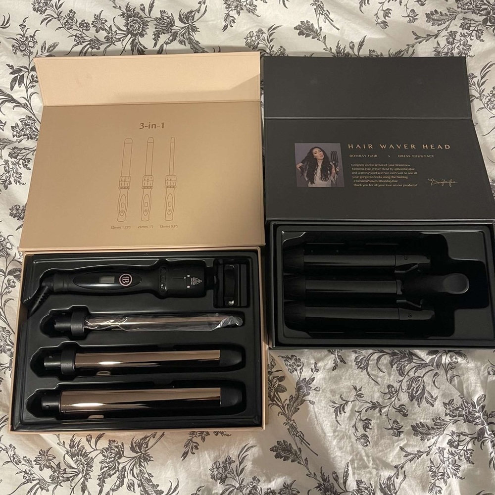 Curling wand three sizes and hair waver